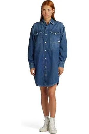G-Star Donna Relaxed Drawcord Denim Dress, (faded noosa blue D24353-D252-G310), M