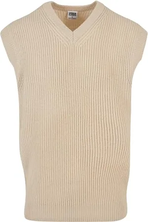 Urban classics Gilet Maglione da Uomo Primaverile, Gilet Senza Maniche in Maglia, Maglione con Scollo a V, verde, XXXXXL