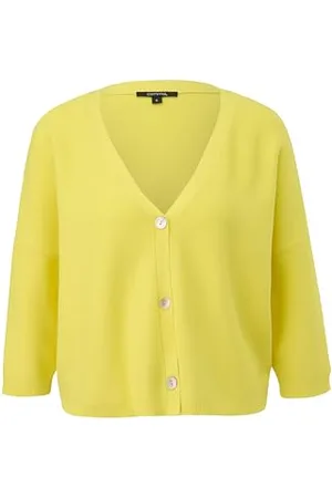 Comma, 2148067 Maglione Cardigan, Giallo-1203, XL Donna