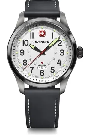 Wenger Orologio Uomo Terragraph Ø 43 mm, Swiss Made, Quarzo Analogico, Impermeabile fino a 100 m, Cinturino in Pelle, , 01.0541.126