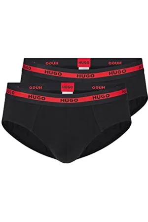 HUGO BOSS BOSS Hip Brief Twin Pack Boxer da Uomo, (New - Black1), XXL