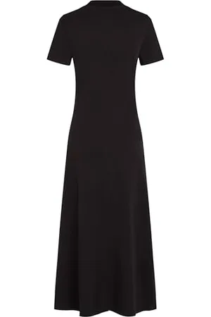 Tommy Hilfiger Donna Abito Modern Midi Dress Fit & Flare, Nero , L