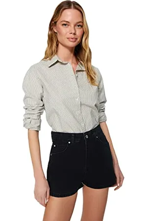 Trendyol Pantaloncini da Donna a Vita Alta e Gamba Larga, , 42
