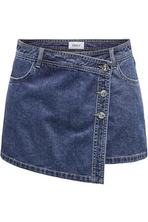 ONLY Onllesly Reg Lb DNM Skort Bj Noos Mini Pantaloncini in Denim, , S Donna