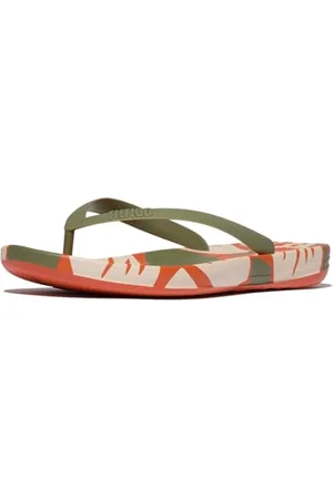 FitFlop Iqushion Mens Leaf-Print Ergonomic Flip-Flops, Infradito Uomo, , 44.5 EU