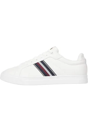 Tommy Hilfiger Donna Sneakers da Runner in Pelle, Bianco (Ecru), 40