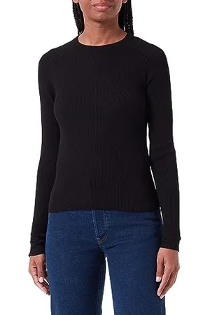JJXX Jxtaya Ribbed Crew Neck Knit Noos Maglione Lavorato a Maglia, Schwarz, M Donna
