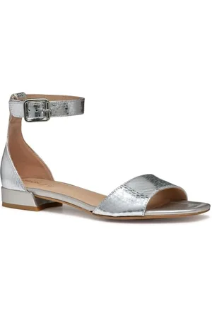 Geox D New ERAKLIA 15 B, Sandalo Scorrevole Donna, Silver, 42 EU