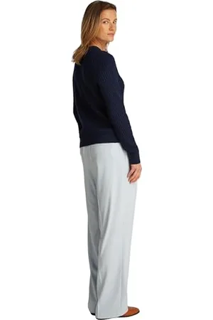 Tommy Hilfiger Donna Pullover Cable Fine Motivo a Trecce, Blu (Dark Night Navy), L