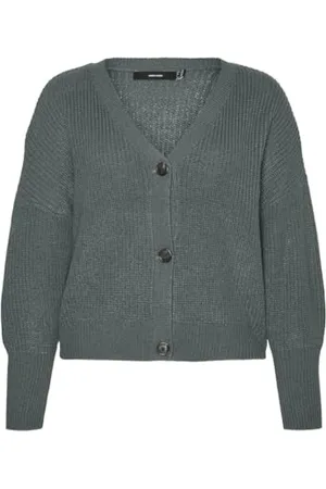 VERO MODA Vmlea-Cardigan Noos Cur con Scollo a V Maglione, , L Donna