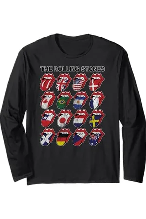The Rolling Stones Logo World Tour Heavy Metal Rock Band Maglia a Manica