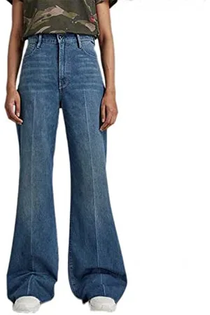 G-Star Donna Deck Ultra High Wide Leg Jeans, (antique faded space blue D20987-C970-D342), 24W / 32L