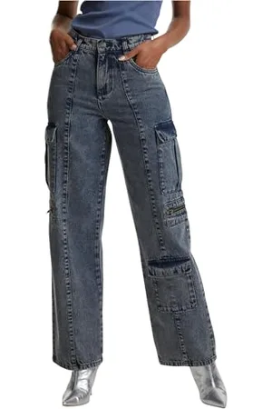 Urban classics Tb6925-ladies Loose Utility Denim Pants Pantaloni Casual, , 36 Donna