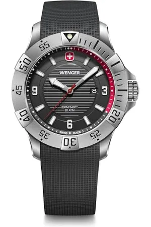 Wenger Orologio Uomo Seaforce Ø 43 mm, Swiss Made, Quarzo Analogico, Impermeabile fino a 200 m, Cinturino in Silicone, , 01.0641.138