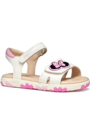 Geox J Sandal Haiti Girl, White/Dk Pink, 24 EU