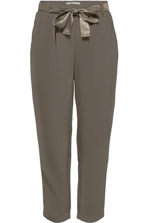 ONLY Onlrita-Pantaloni a Scacchi Larghi Lyrex, (Cintura in Lurex, (S) W x 32L Donna