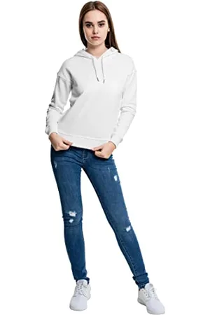 Urban classics Felpa con Cappuccio Donna Invernale, Pullover Caldo Manica Lunga, Maglione Pesante per Ragazza, Colore white, Taglia S