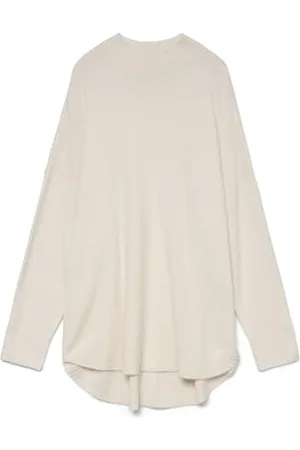 VERO MODA Vmplaza LS Highnck Ga Noos-Pullover Lungo Maglione Lavorato a Maglia, Betulla/Dettaglio: Melange, XL Donna