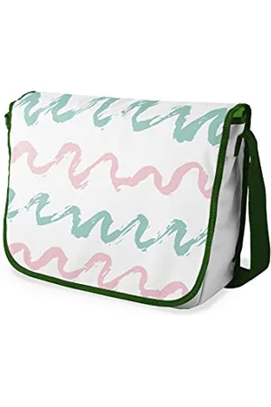 Bonamaison Stampate Digitalmente Borse da Scuola Messenger con Cinturino Cachi per Ragazze e Ragazzi, Borse a Tracolla per Studenti, Di nuovo a scuola, Dimensioni: 29x36 Cm