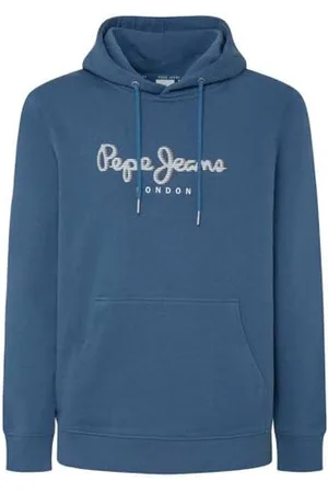 Pepe Jeans Saul Hoodie Felpa con Cappuccio, (Sea Blue), XL Uomo