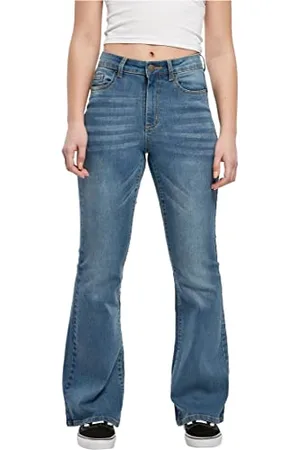 Urban classics Ladies High Waist Flared Denim Pants, Jeans Donna, (Midstone Washed), 31