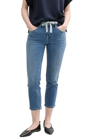 TOM TAILOR 1045907 Jeans Alexa Slim, 10280-Denim Light Stone Wash, 32W x 26L Donna