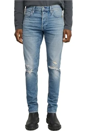 G-Star 3301 Slim Jeans, Jeans Uomo, (Vintage Blue Vapour Destroyed 51001-d936-h103), 33W / 30L