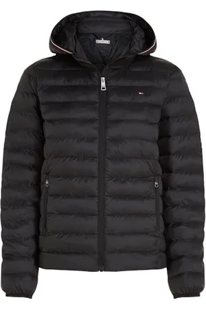 Tommy Hilfiger Donna Piumino Padded Global Stripe Jacket con Cappuccio, (Black), 3XL