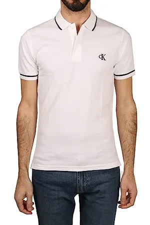 Calvin Klein Tipping Slim Polo J30J315603, Polo a maniche corte Uomo, (Bright White), XXL