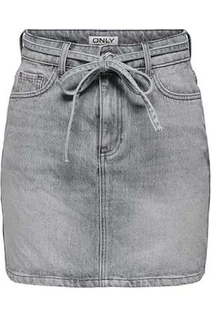ONLY Onlstella Short Skirt DNM Azg Noos Passanti per Cintura, Gonna in Jeans con Tasche, Denim Grigio Chiaro, X-Small Donna