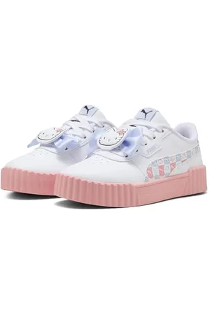PUMA Carina 3.0 HK&FR PS, Scarpe da Ginnastica Bambina, White-Pink Fruit-Cool Weather, 29 EU