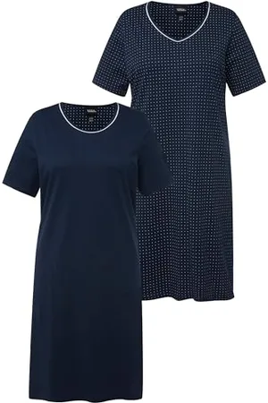 Ulla Popken 2 Pezzi, Magliette Grandi, semplici e a Pois Camicia, , 48-50 Donna