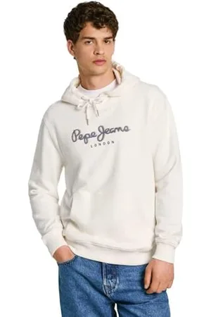 Pepe Jeans Saul Hoodie Felpa con Cappuccio, (off White), XXL Uomo