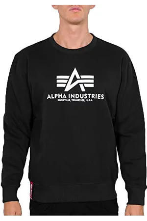 Alpha Industries Basic Sweater Felpa da Uomo Maglione, Black, S