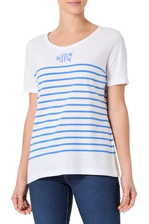 Armor.lux Armor Lux Marinière À Manches Courtes et col Bateau Femme T-Shirt, , M Donna