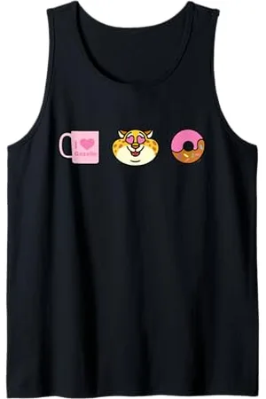 Disney Zootopia Officer Clawhauser Cute Coffee & Donut Emoji Canotta