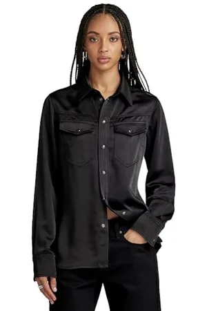 G-Star Donna Slim Shirt, (dk black D24229-D414-6484), L