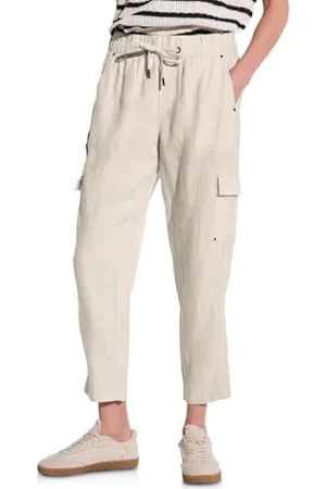 Street one A378741 Pantaloni in Lino Stile Cargo, , 46W x 28L Donna