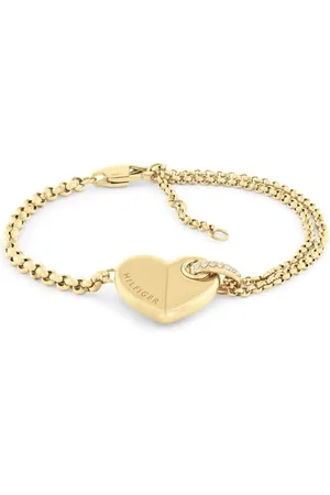 Tommy Hilfiger Jewelry Braccialetto a catena da donna in Oro Giallo con un Charm a Forma di Cuore - 2780929