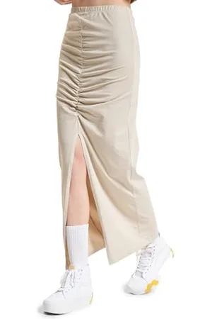 ONLY Onlangeel Ruching Skirt Jrs Gonna in Jersey, Rivestimento Argento, S Donna