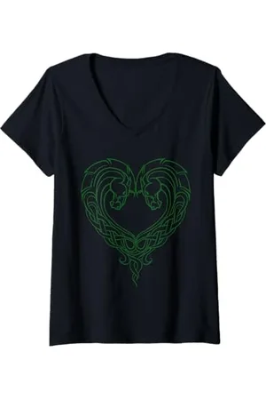 Roberto Cavalli Donna Cuore di cavallo tribale Maglietta con Collo a V