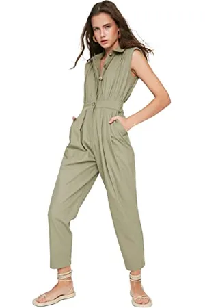 Trendyol Women Plain Woven Jumpsuit Salopette, , 66 Donna