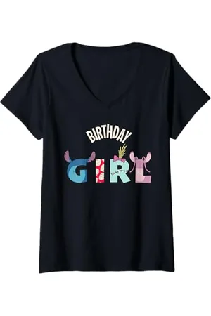 Disney Donna Lilo & Stitch "Birthday Girl" Matching Birthday Party Maglietta con Collo a V