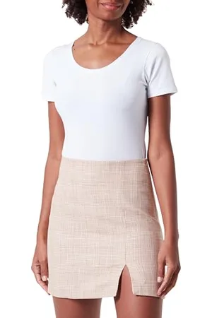 Koton Mini Skirt Slit Detail Linen Blended Gonna, (08T), 44 da Donna