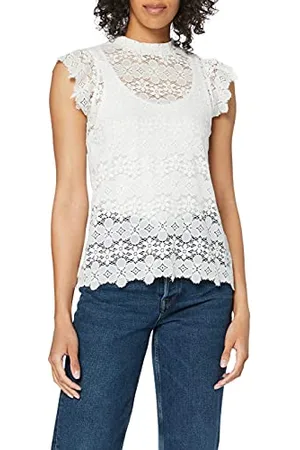 JDY Blond S/L Top Jrs Noos, Camicia da donna Donna, (Cloud Dancer/Detail:dtm Button), S