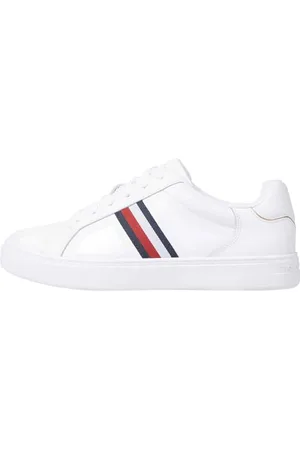 Tommy Hilfiger Donna Sneakers Court Basse Essential Court Sneaker Stripes in Pelle, (White), 37