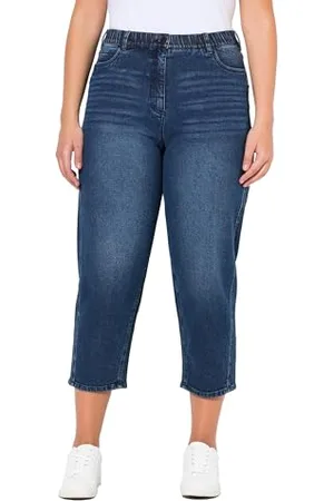 Ulla Popken Mom, Konisches Bein, Komfortbund Denim, , 54 Donna