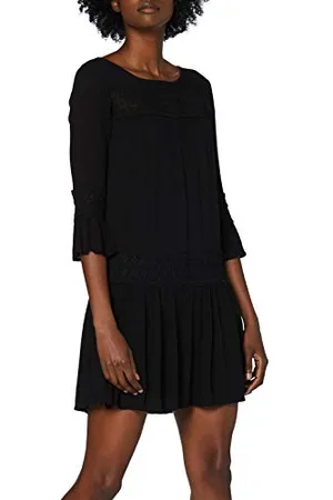 ONLY ONLTYRA 3/4 Life Short Dress Wvn Noos Casual, Black, 36 Donna
