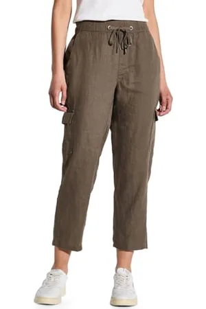 Street one A378741 Pantaloni in Lino Stile Cargo, , 46W x 28L Donna