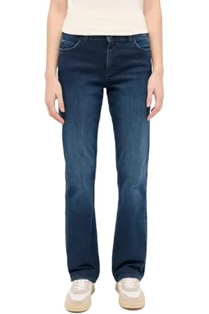 Mustang Style Crosby Relaxed Straight Jeans, Blu, 28W x 32L Donna